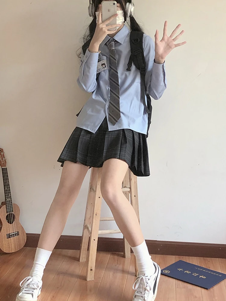 

Original Design Long Sleeve Women's Shirt Tokyo Annual Record White Peach Soda School Style Polyester Blend Straight Cut Shirt
