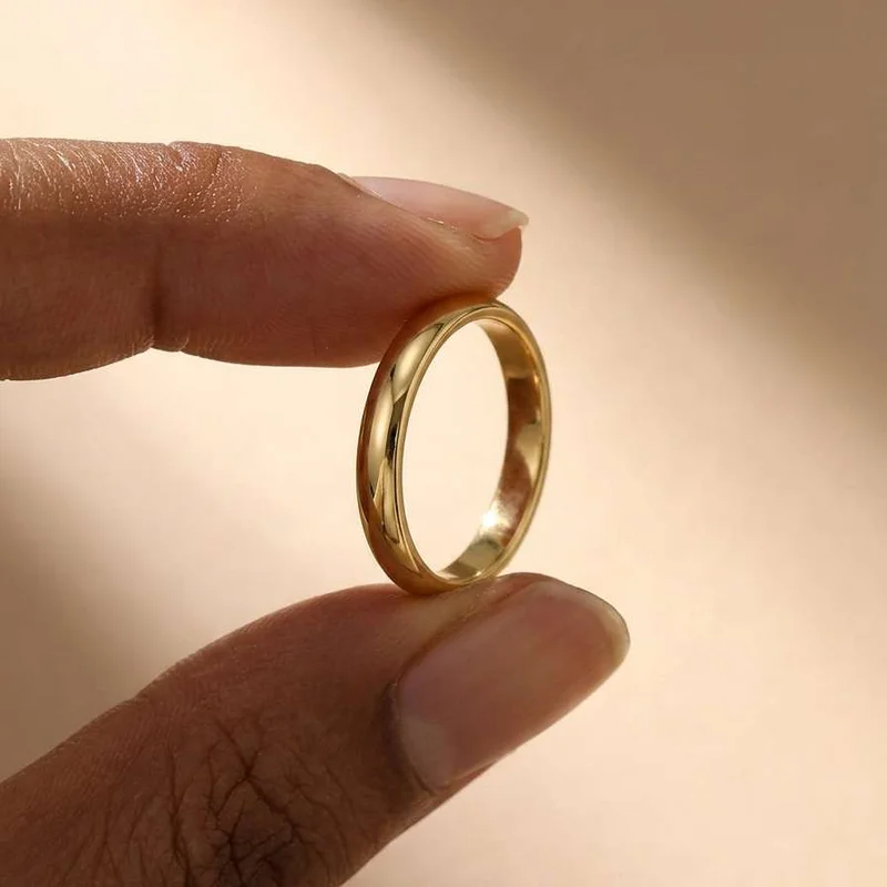 925 Sterling Silve Gold Colour  Exquisite Ring For Women Classic Simple Couple's Wedding Ring Engagement Party Gift Hot Sale