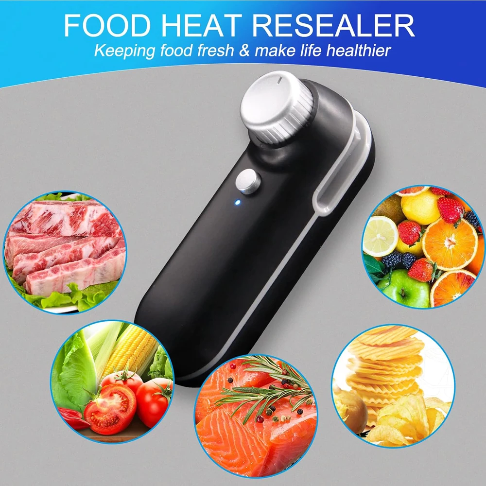 Upgraded Mini Bag Sealer Handheld Heat 2 in 1 Heat Seal Quick Resealing Portable Bag Resealer for Plastic Bags Food Storage