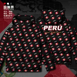 Peru Peruvian PE PER country flag White duck down Jackets printing Man clothes new Outdoor men's clothing Winter down coat