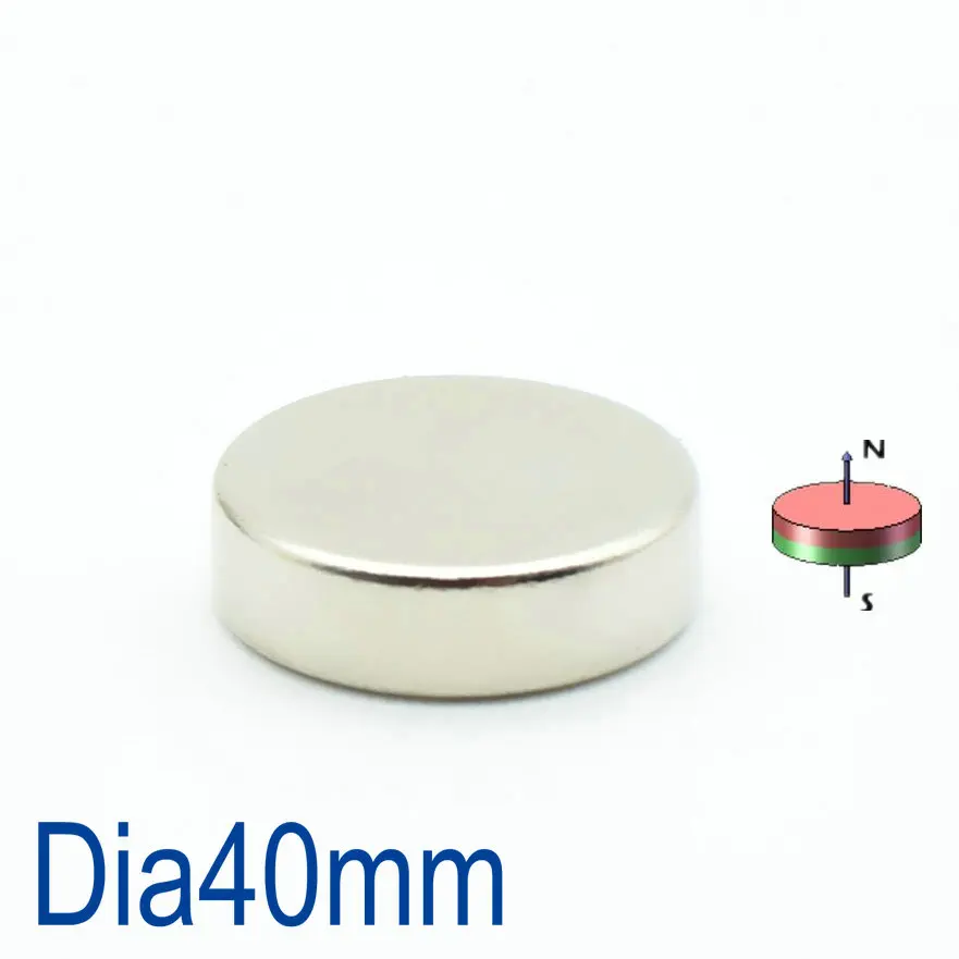 

NdFeB Magnet Disc Diameter 40x5 mm about 1.57" Super Strong Magnet Grade N42 Neodymium Permanent Rare Earth Magnets 4-pcs