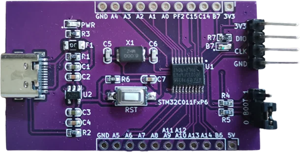 

STM32C011F6P6 development board core board learning board verification board microcontroller STM32C0 minimum system