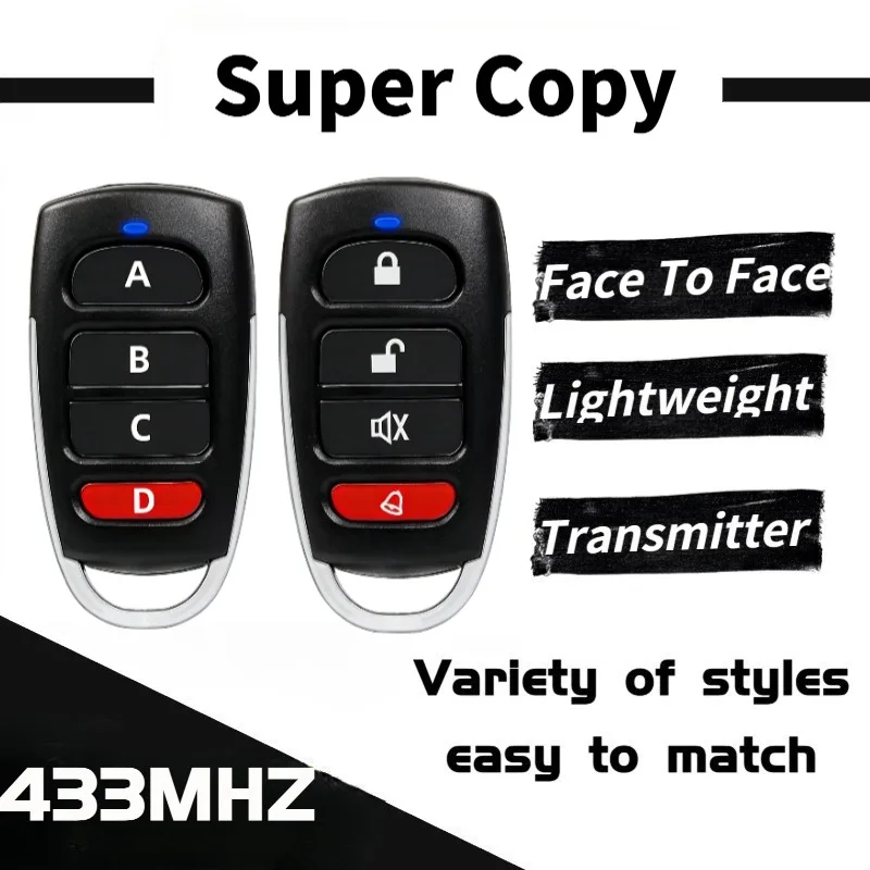 Wireless RF 433MHz Remote Control Copy Code Garage Door Opener Transmitter 4-Key
