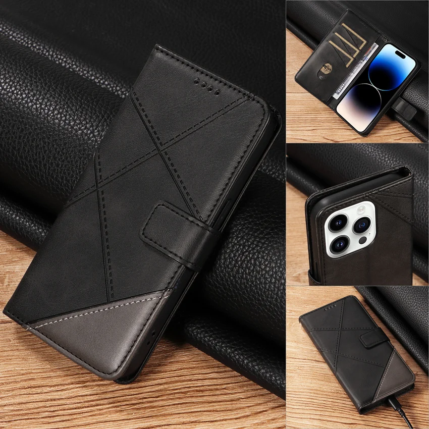 Retro Splicing Flip Leather Case For VIVO Y02S Y11S Y12A Y12S Y15 Y16 Y17 Y20 Y200 Y200E Y200i Y20A Y20G Y20i Y20S Wallet Cover