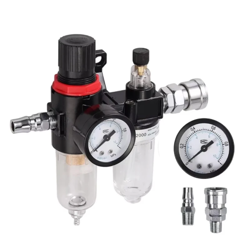 AFR-2000 Pneumatic Filter Air Treatment Unit Pressure Regulator Compressor Reducing Valve Oil Water Separation AFR2000 Gauge