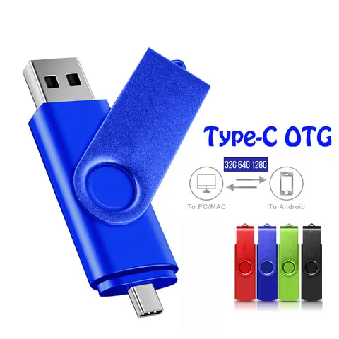 Metal OTG 2 en 1 tipo C pen drive 128GB memoria usb 4GB 8GB 32GB 64GB 128GB cle usb cle unidad flash usb memoria usb