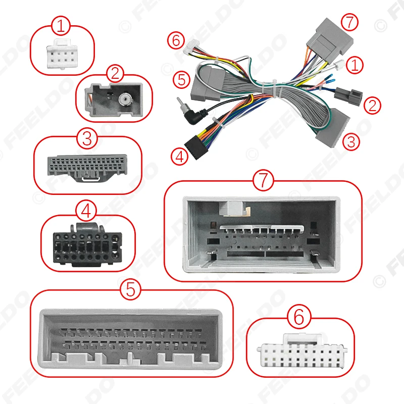 Feel do سيارة الصوت 16pin الأسلاك تسخير لهوندا أوديسي CD/DVD ستيريو ما بعد البيع تركيب سلك محول #2