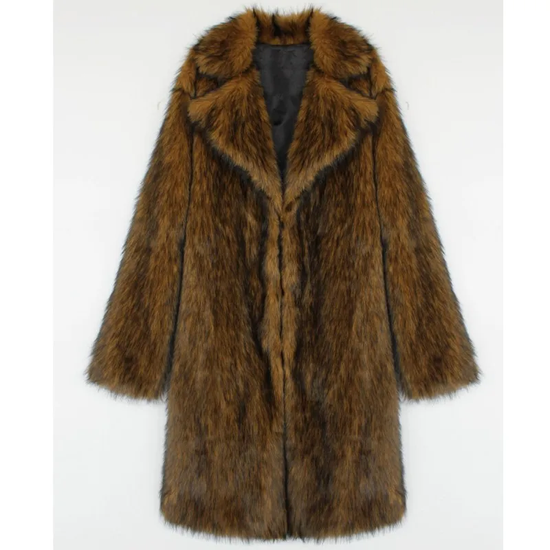 الدفء السترات إطالة معاطف الفراء رقيق معاطف طويلة سترة ملابس خارجية 2025 خريف شتاء رشاقته ريترو رجالي فو الثعلب الفراء القمم #6