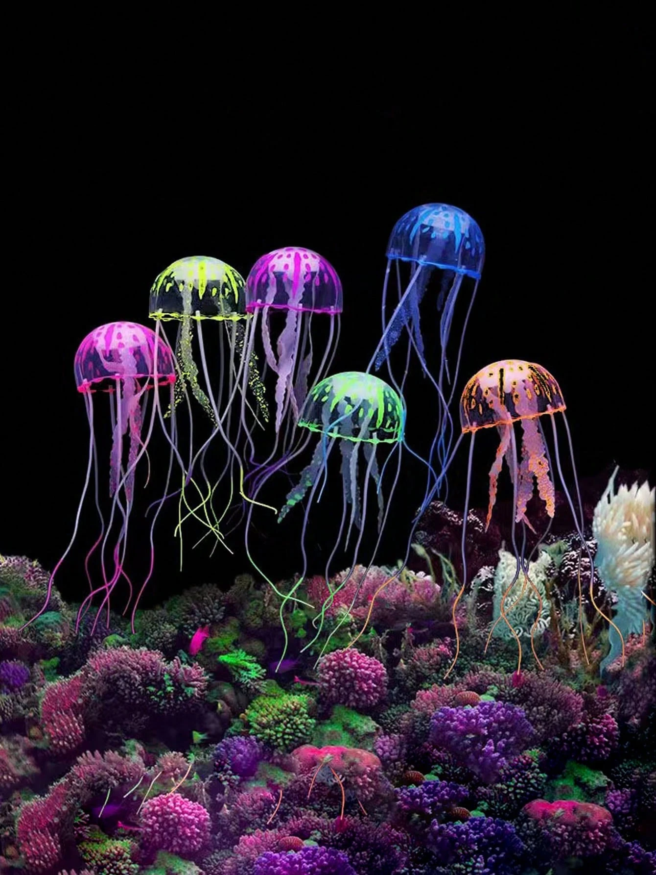 Aquarium Fish Discus - 빛나는 인공 해파리 수족관 장식 무독성