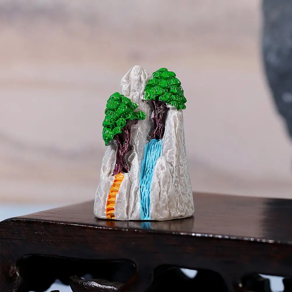 Micro Landscape Ornaments Ecological Bottle Decorations 2pcs Mini Mountain Figurines Resin Tree Sculptures Miniature for Diy