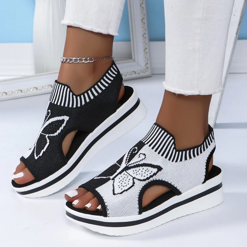 

Women Shoes 2025Summer New Lightweight Breathable Women's Sandals Mesh Single Shoes Fashion Butterfly Sandals Sandalias De Mujer