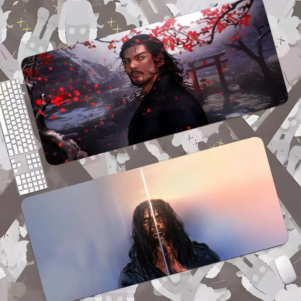 Samurai Mouse Pad Gamer Keyboard Mat Pads Gaming Desk Protector Laptops Large Mousepad Cartoon Deskmat