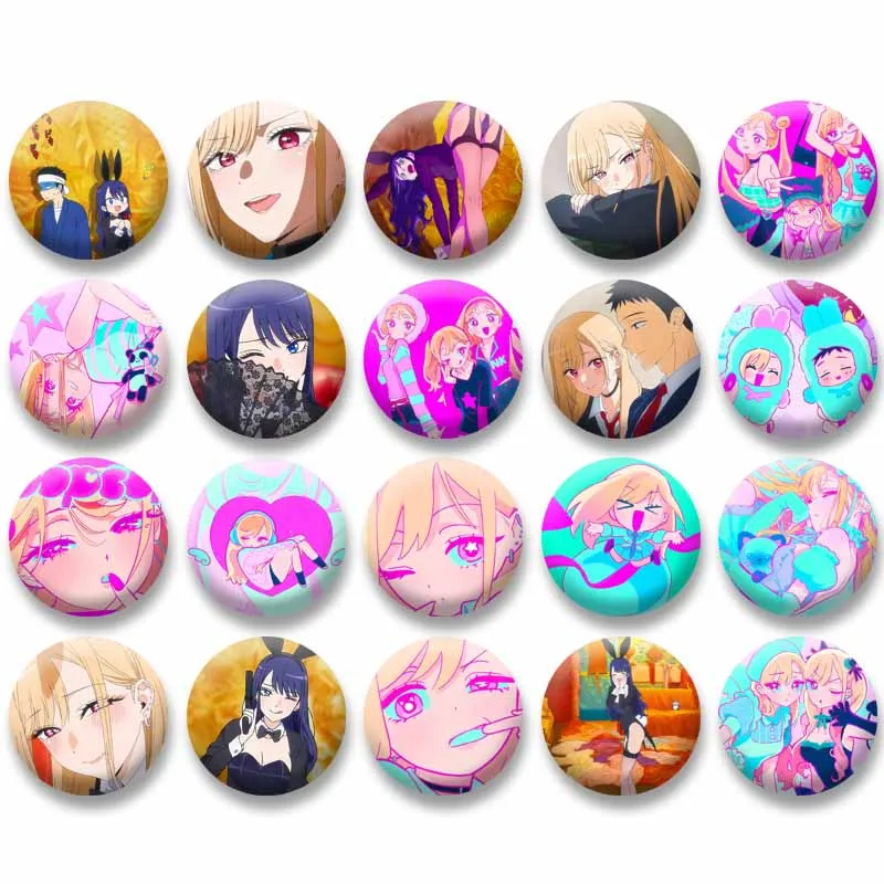 

Cute Cartoon My Dress-Up Darling Coin Badge Anime Role Marin Wakana Brooch Pins on Bag Hat Jacket Decor Jewelry Accessories Gift