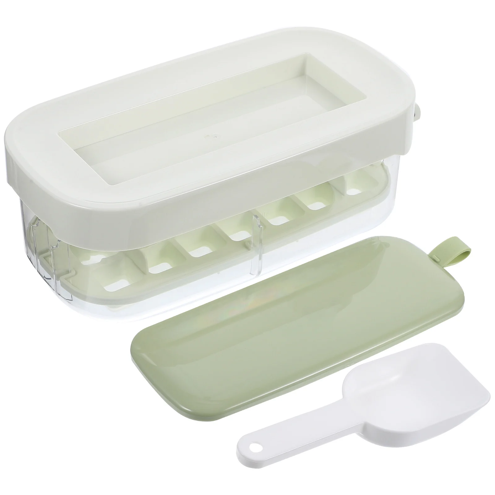 

1 set 1 Set Large Capacity Cube Tray With Lid Silicone Mold Multifunctional Freezer Storage Box Reusable Ice Maker Device For