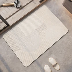 Bathroom Mat Absorbent Quick Dry Bath Mat Foot Mats Anti-slip Shower Rug Bathtub Pad Entrance Doormats Home Washable