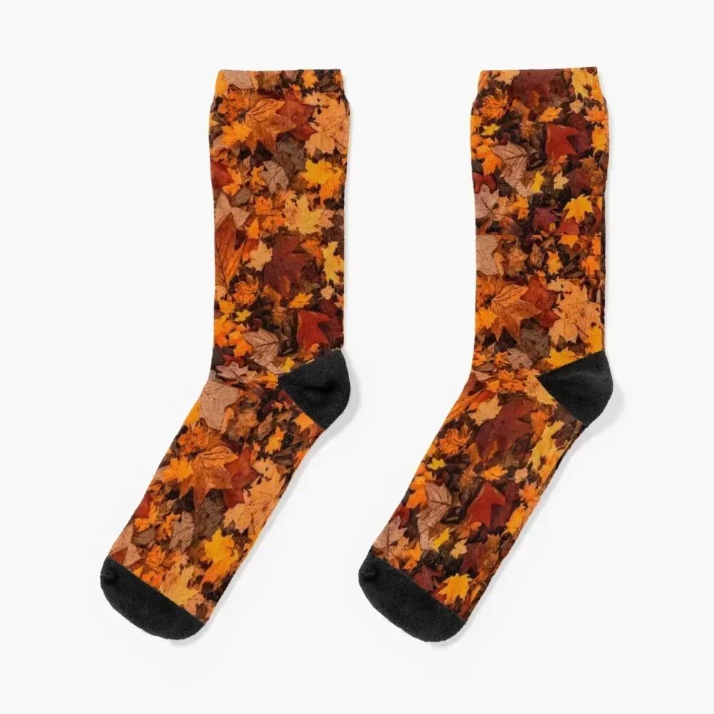 

Fall Leaves Socks designer brand cool Christmas sport Socks Male Women's