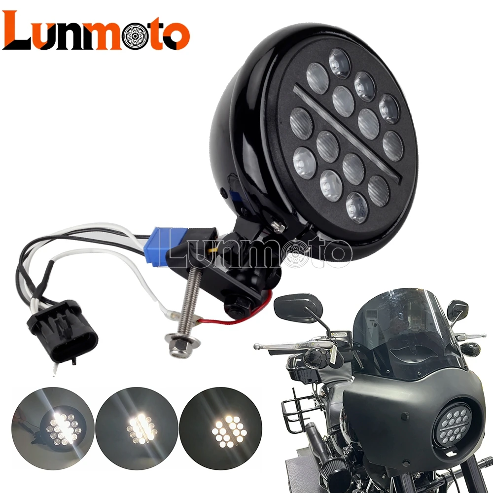 

5.75 inch Motorcyclel LED Headlight For Harley Softail Standard FXST W/Headlamp Extension Bracket Wire Harness Adapter 2018-2022