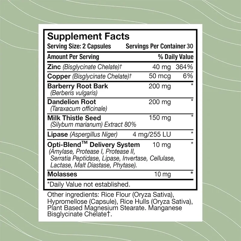 Optimal Health Liver/Kidney Purification, Milk Thistle, Dandelion, Berberis, Syrup, 60 Capsules