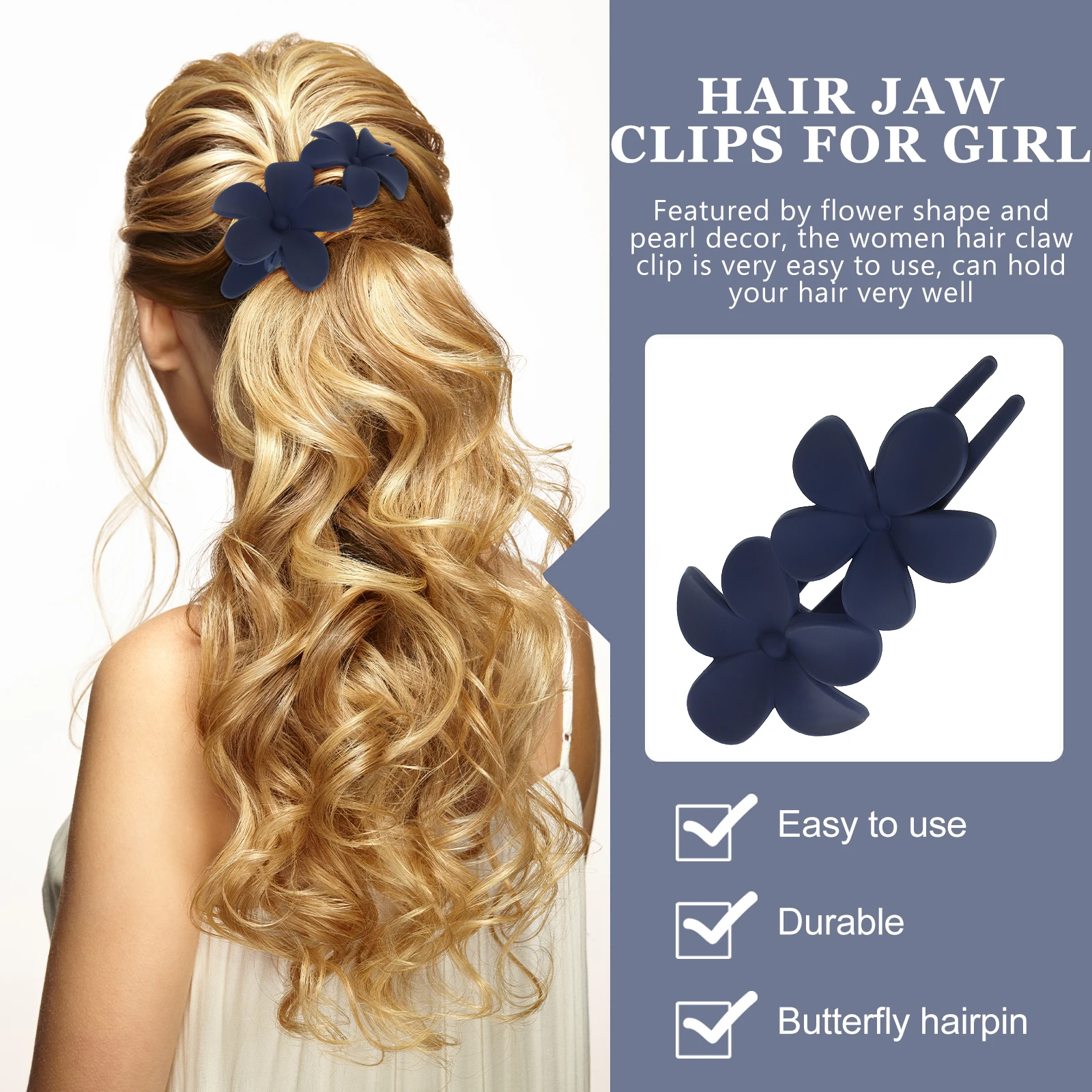 

Flower Clip Cute Claw Clips Hair Accessory Fashion Decorative The Flowers Aesthetic Flat for Women