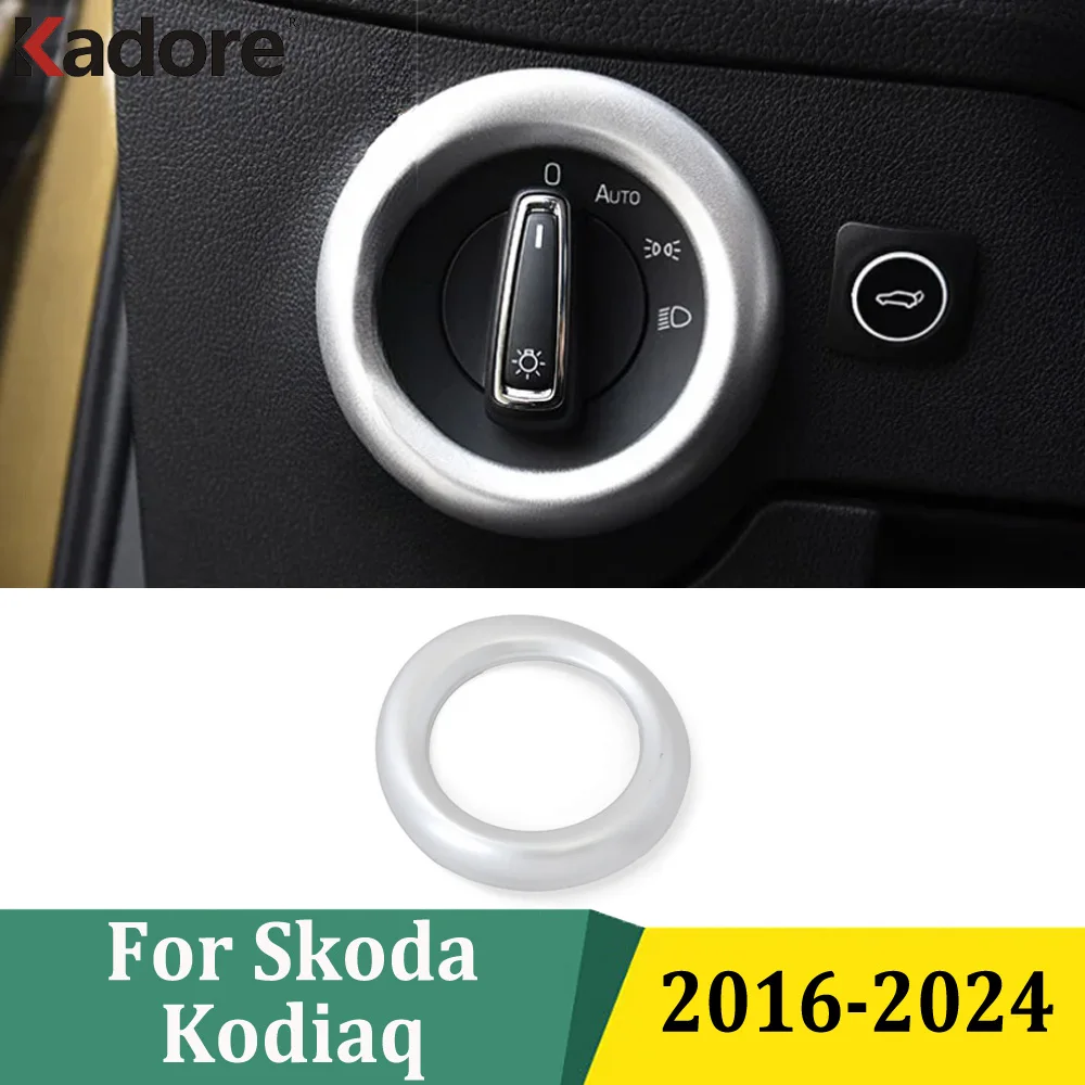 Für Skoda Kodiaq 2016 2017 2018 2019 2020 2021 2022 2023 2024 Scheinwerfer-Einstellschalter-Abdeckung Zierblende Auto-Styling Zubehör