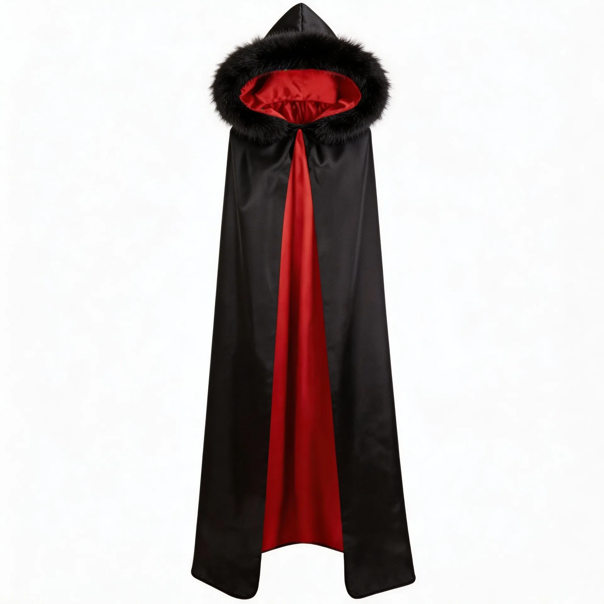 Medieval Red Vampire Witch Hooded Costume Gothic Stand Collar Cape for Men and Women Halloween Carnival Party Coats