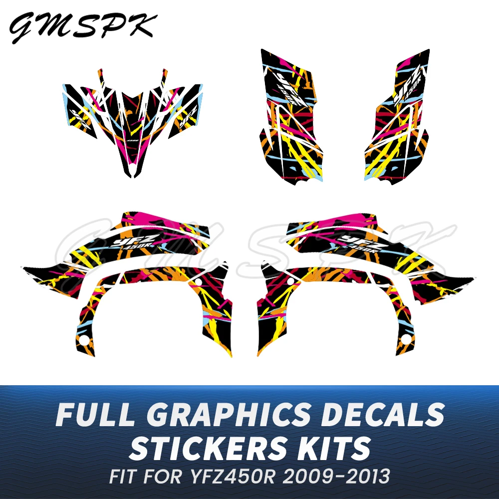 

Fit for Yamaha YFZ 450R 450X YFZ450R YFZ450X 2009-2013 Full Set ATV Fairing Graphics Decals Dirt Bike Decor Background Sticker