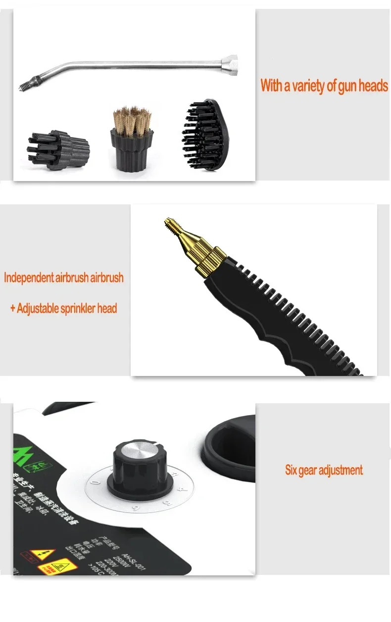 2500 W Handdampfreiniger, Hohe und Temperatur, Klimaanlage, Küchenhaube, Auto-Dampfreinigungsmaschine, Boden- und mehr Reinigung – Detail 19