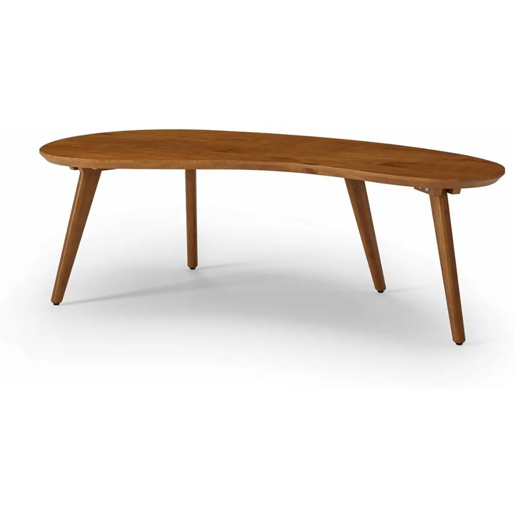 

Modern Abstract Shaped Coffee Table/Solid Wood/Castanho Finish