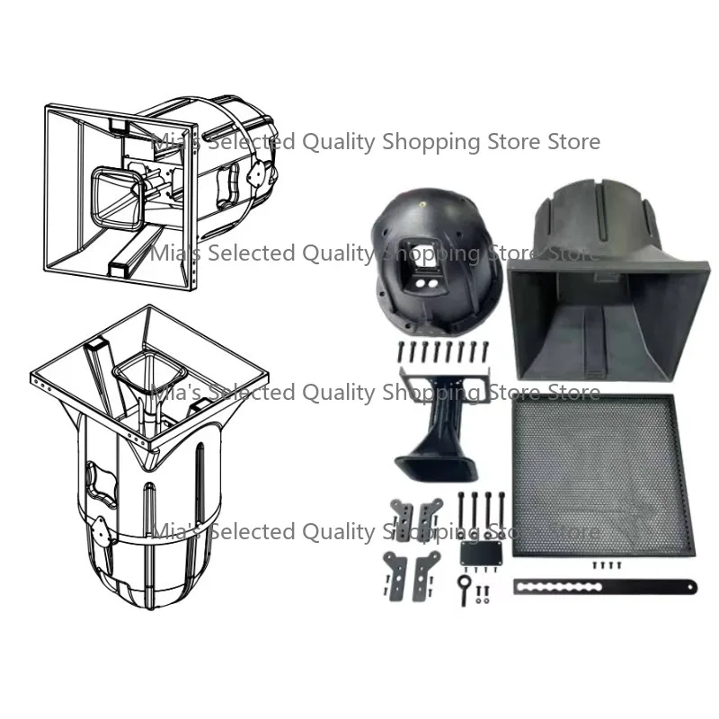 

HYJ0296GS- Long Distance Speaker 10 in and 12 Inch Speaker Accessories Horn Set