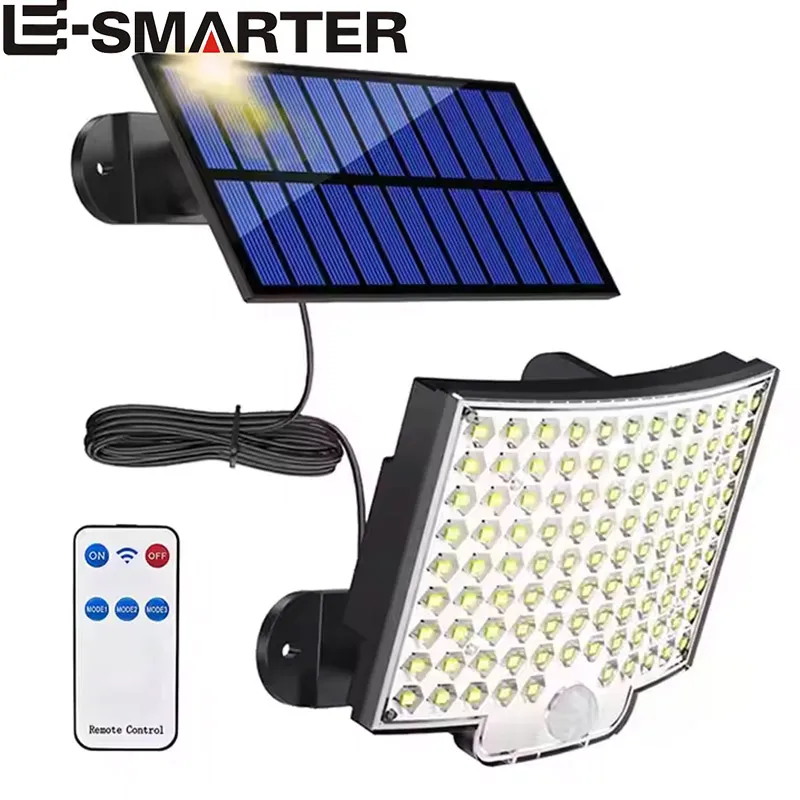 106LED Solar Split Lights Outdoor Courtyard Lighting Remote Control Human Body Sensor Light Sensor Outdoor Security Lights