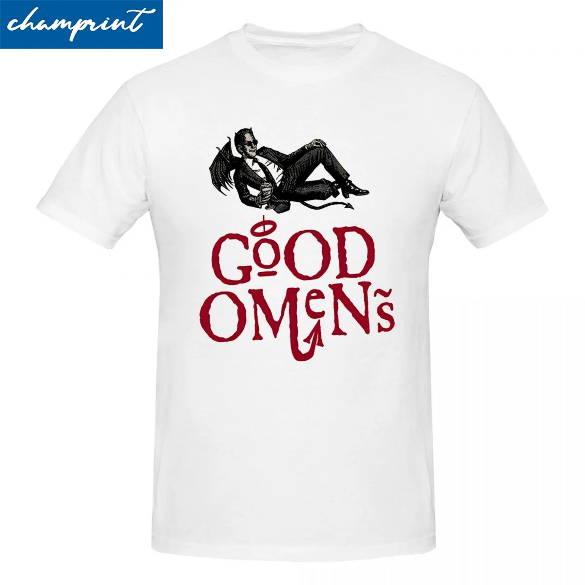 Футболки Good Omens для мужчин и женщин, креативная футболка из 100% хлопка, необычные футболки Aziraphale Crowley Demon Angel, одежда с коротким рукавом