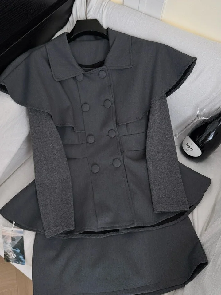 

Ele ort, пальто с кукольным воротником, женский модный комплект, осенняя универсальная верхняя одежда Fem, премиум-класса, возврат мисс