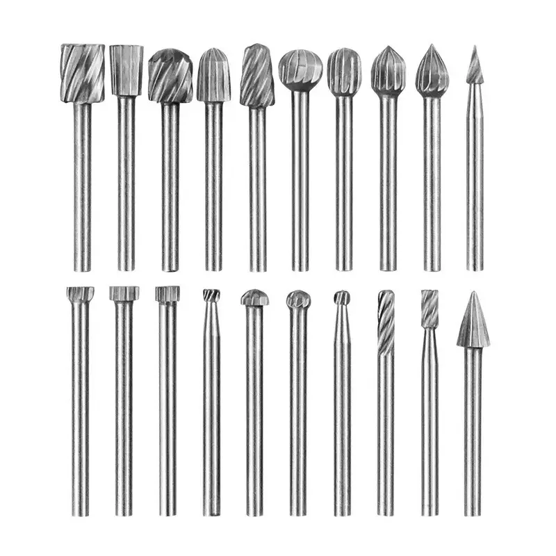 20 piece set of woodworking rotary files hand-held electric drills polishing heads wood core carving electric milling cutters
