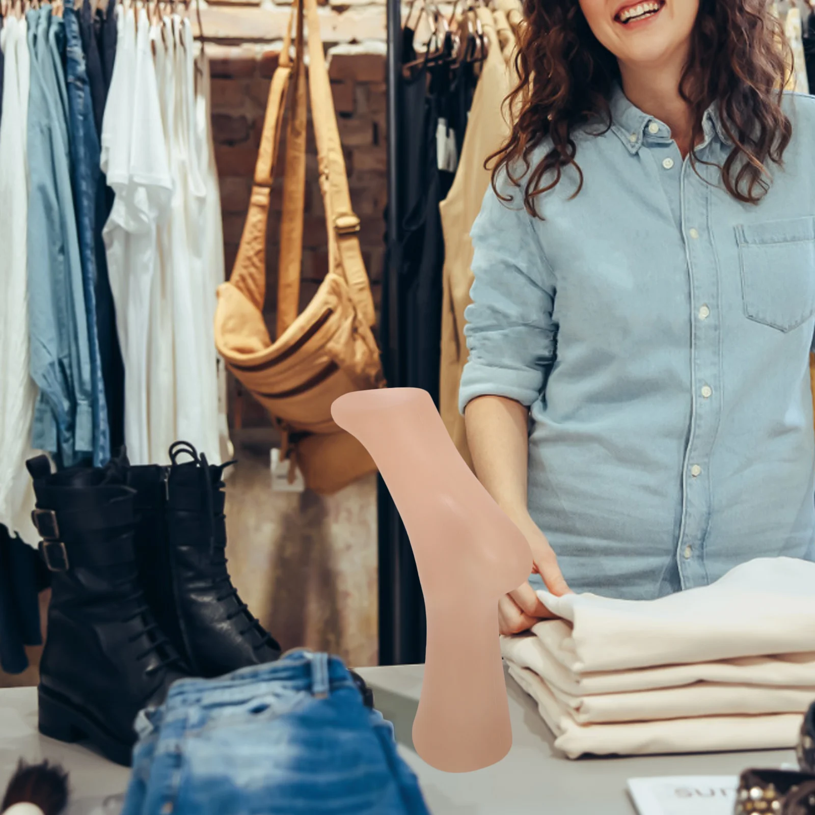 

2pcs Plastic Foot Mannequin For Socks Shoe Jewelry Display Stand Durable Female Store Home Use Handicraft Sewing Tool