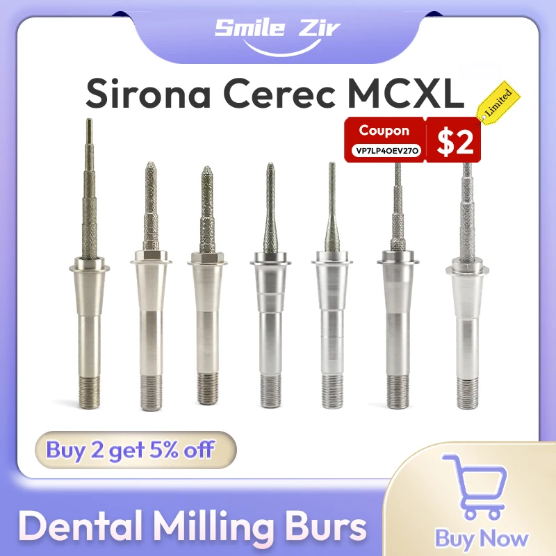 

Фрезы для влажной обработки Sirona Cerec MCXL, ступенчатые фрезы 12s, цилиндрические заостренные фрезы для CAD/CAM систем, зуботехнических лабораторий, блоков из дисиликата лития