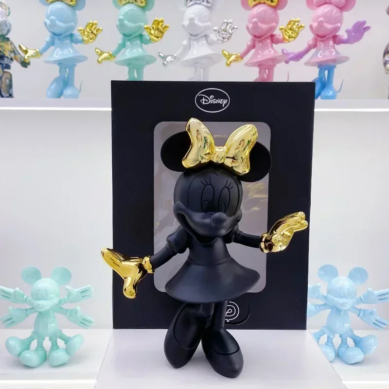 20cm Dekoracja Domu Pokoju Ozdoba Sztuka i Rzemiosło Anime Myszka Miki Minnie Model Figurka Akcji Statuetka z Żywicy Lalka Prezent