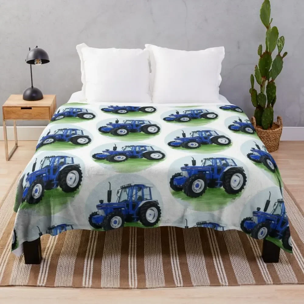 

Blue Classic Tractor Throw Blanket Blankets Sofas Of Decoration Kid'S Furrys Blankets