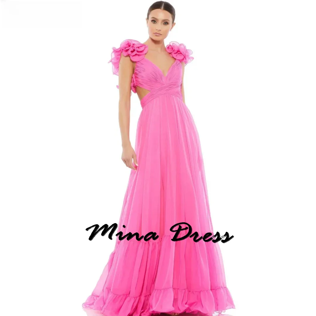 

Mina Customized Backless Evening Dresses Woman Elegant Womens Party Dresses for Formal Occasions Sleeveless Bow Tie Ball Gowns