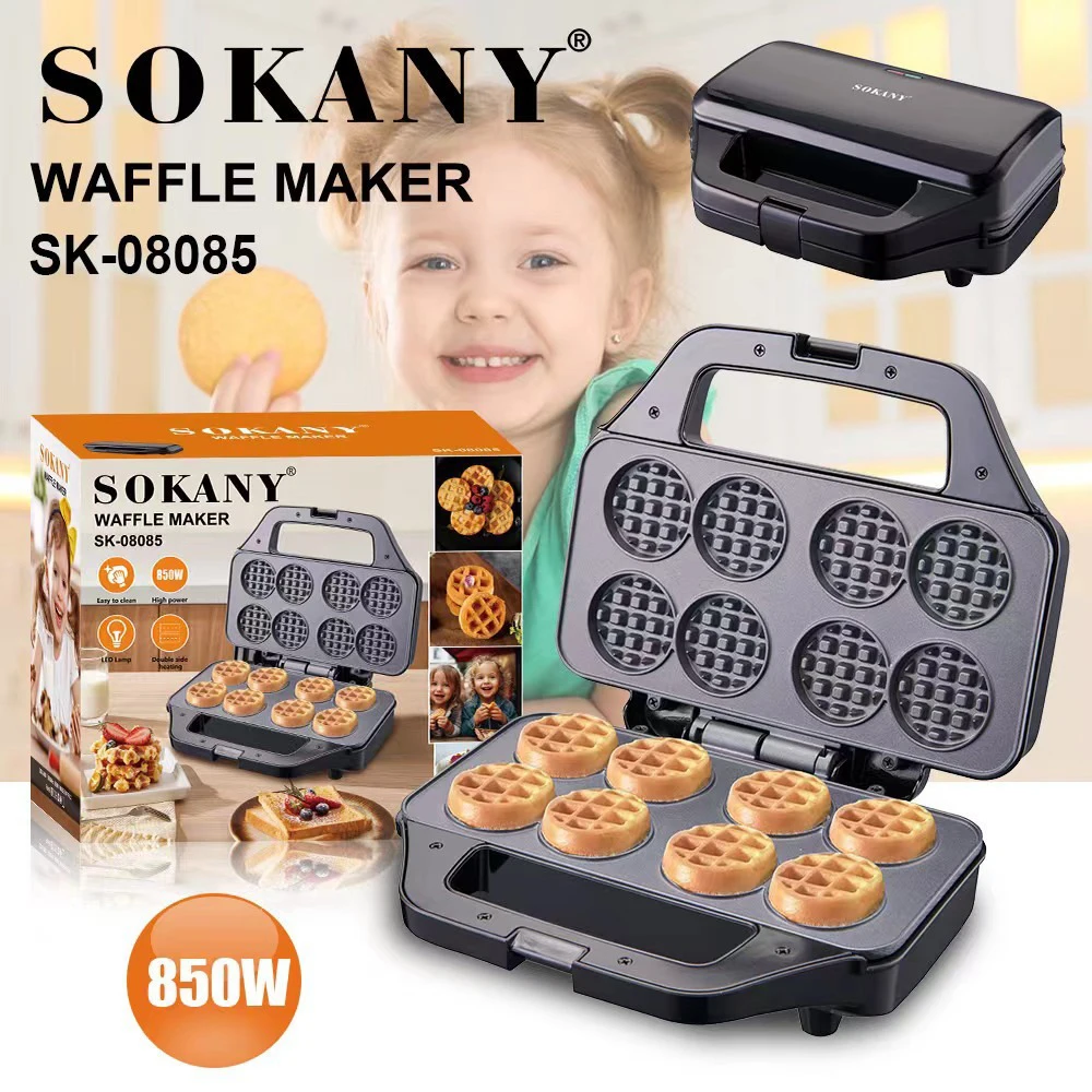 Mini máquina para hacer gofres, perfecta para uso familiar e individual, excelente elección para fiestas de desayuno y almuerzo