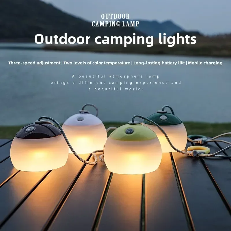 Oplaadbare LED-zaklamp Campinglamp 3600mA Wandelen Nood Waterdichte campinglamp Tente Draagbare lantaarns