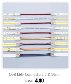 COB-Streifen auf Draht-LED-Anschlüsse, 5 8 10 mm Anschluss, lötfrei, für CCT, FCOB, RGB-LED-Streifen, Lichter 2, 3, 4-poliger Anschluss mit Draht – Detail 5