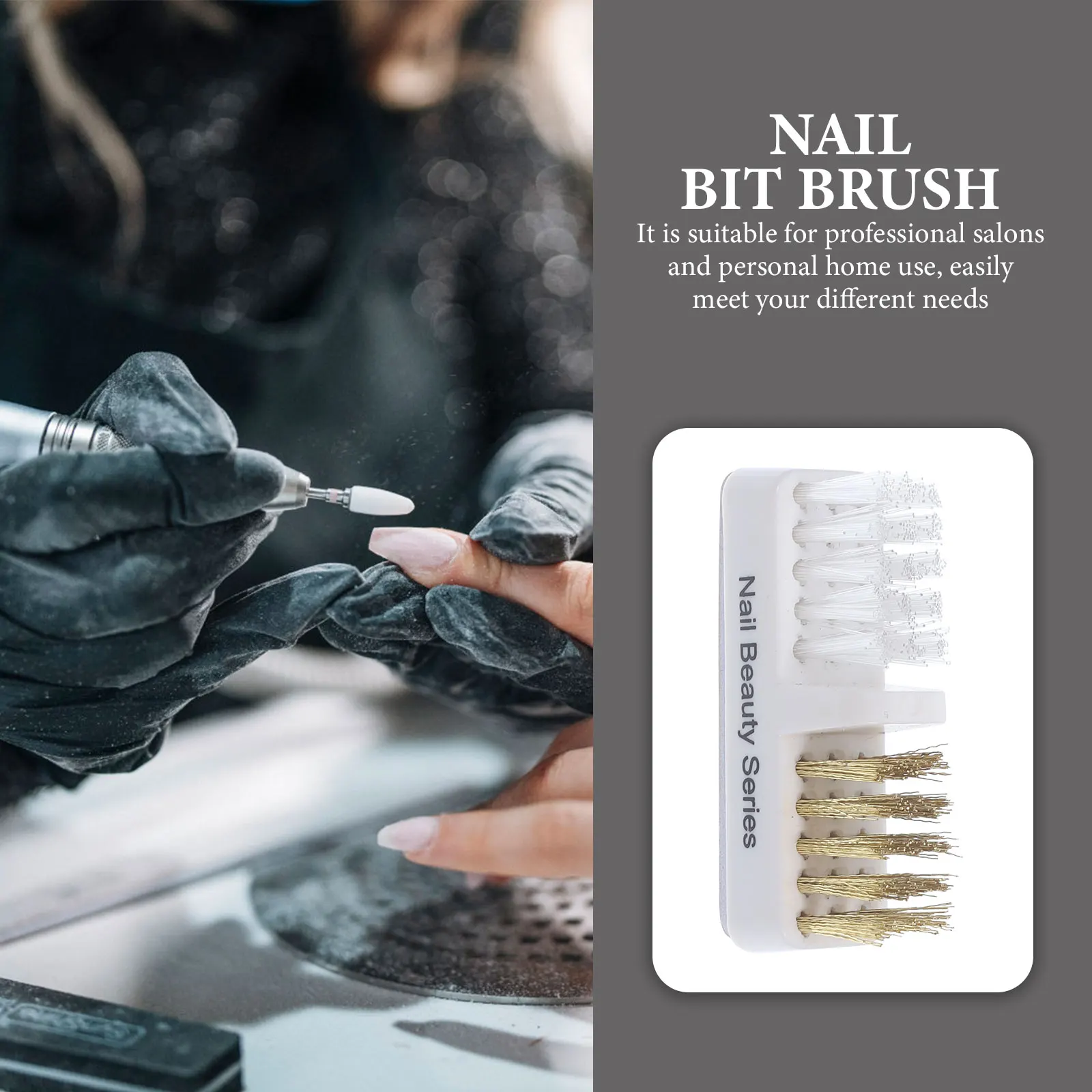 

3pcs Drill Bits Copper Wire Cleaner For Drill Bit Tools Portable Manicure Brush Gift Nail Bit Cleaner Nail Brush For Home Salon