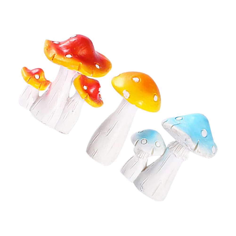 3 قطعة الفطر الصغير الراتنج الساحر المشهد الصغير ديكور حديقة صغيرة الحلي الفطر الحلي الراتنج الفطر الديكور #3