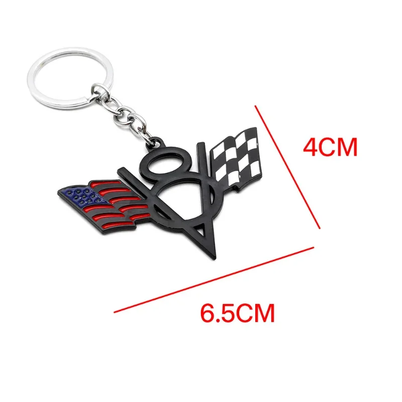 3D Metal V8 Logo National American Flag US Car Keychain Keyring Key Chain Ring Holder For Ford Jeep Dodge