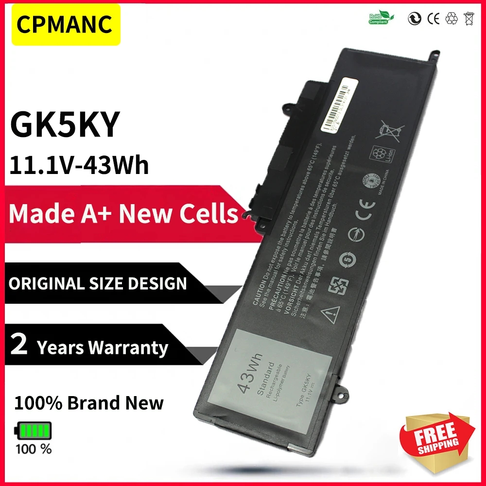 CPMANC GK5KY بطارية كمبيوتر محمول لديل انسبايرون 13 7347 7348 11 3147 سلسلة 04K8YH 11.1V 43WH