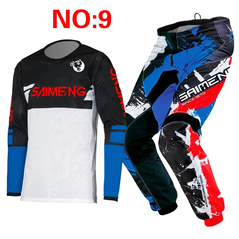 Maat 20 22 24 26 28 Saimeng Kinderen Enduro Motocross Gear Set Mx Jersey Broek Motorfiets Kits Mtb Off road Jeugd Racing Pak