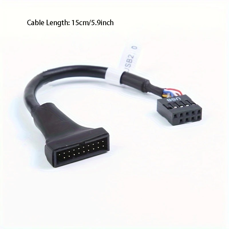 15cm USB 3.0 to USB 2.0 Converter 20 Pin Male to 9 Pin PC Motherboard Female Data Cable Adapter Extend Cord for PC Computer