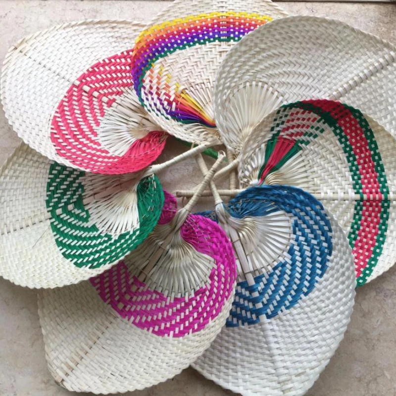 Bamboo Weaving Banana Fan Hand-woven Fan Dance Straw Hand Fan Baby Navel Pucao Fan 100pieces/batch