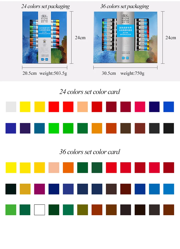 Winsor & Newton 36 Farben Professionelles Aquarellfarben-Set, Pigment, 10 ml, Wasserfarben, Malerei, Kunstbedarf für Künstler – Detail 5