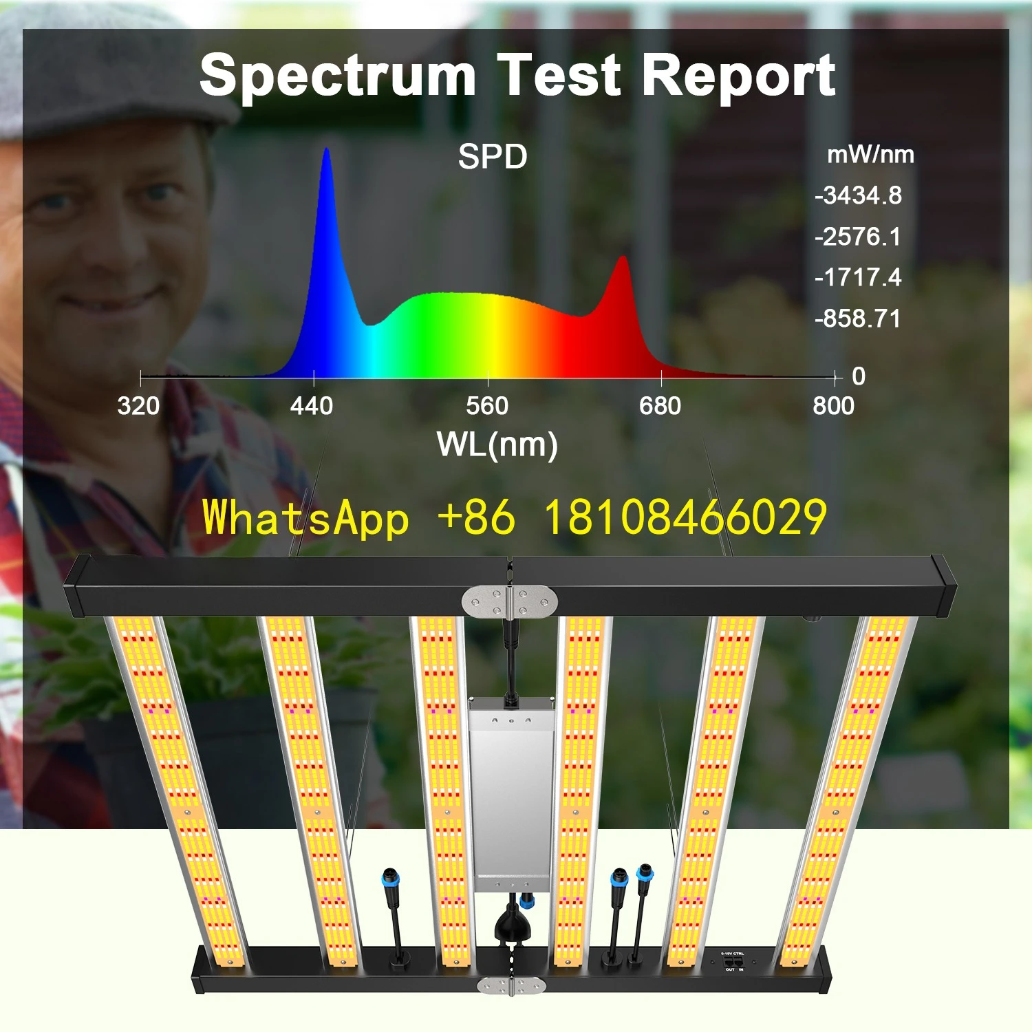 

Led Grow Light Indoor Plant Growth Lamp Waterproof Greenhouse 6 Bars 450w Full Spectrum